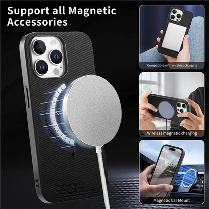 MagSafe futrola za Apple iPhone 16 Pro Max, OEM, Platno, Crna