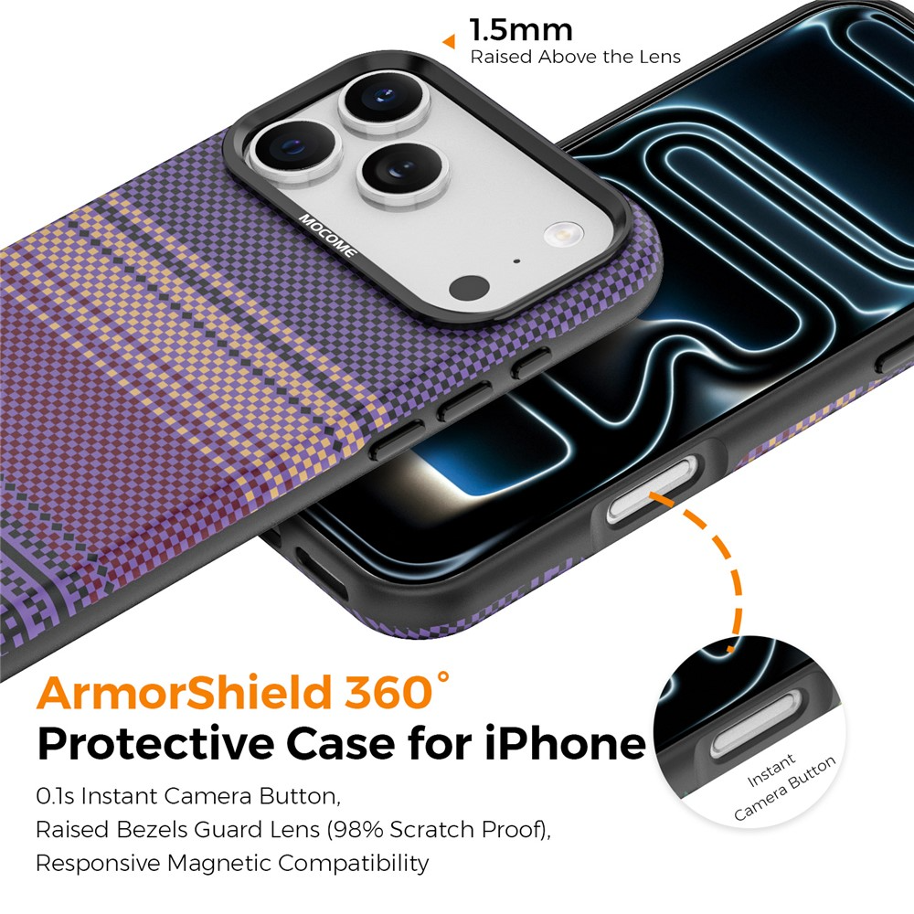MagSafe futrola za Apple iPhone 17 Pro, OEM, Gradient Rainbow, Ljubičasta