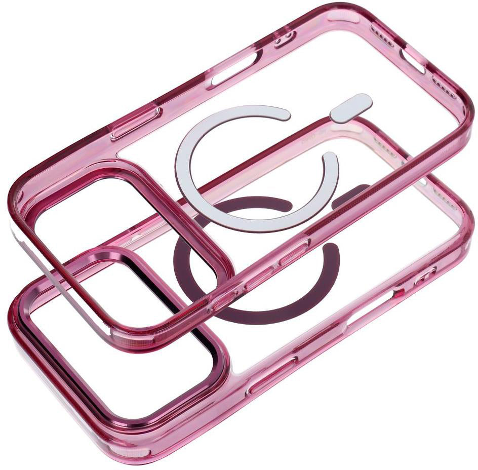 MagSafe maska za Apple iPhone 18 Pro / iPhone 17 Pro, OEM, Frame Clear Hybrid, bordo crvena