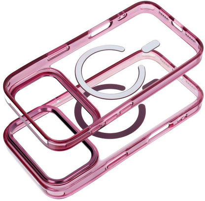 MagSafe maska za Apple iPhone 18 Pro / iPhone 17 Pro, OEM, Frame Clear Hybrid, bordo crvena