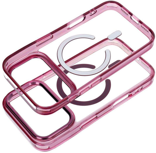 MagSafe maska za Apple iPhone 18 Pro / iPhone 17 Pro, OEM, Frame Clear Hybrid, bordo crvena