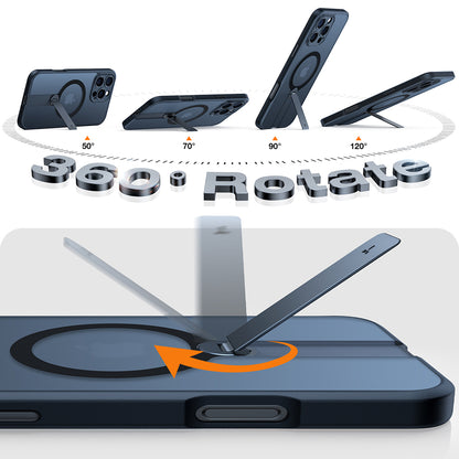 Husa MagSafe za Apple iPhone 16 Pro Max, Torras, Pstand Spin, Crna