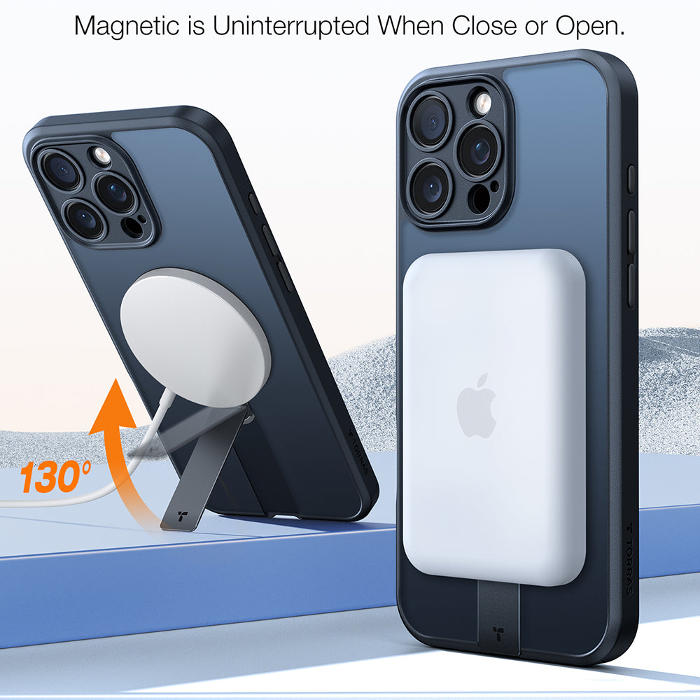 Futrola MagSafe za Apple iPhone 16 Pro, Torras, Pstand Spin, Crna