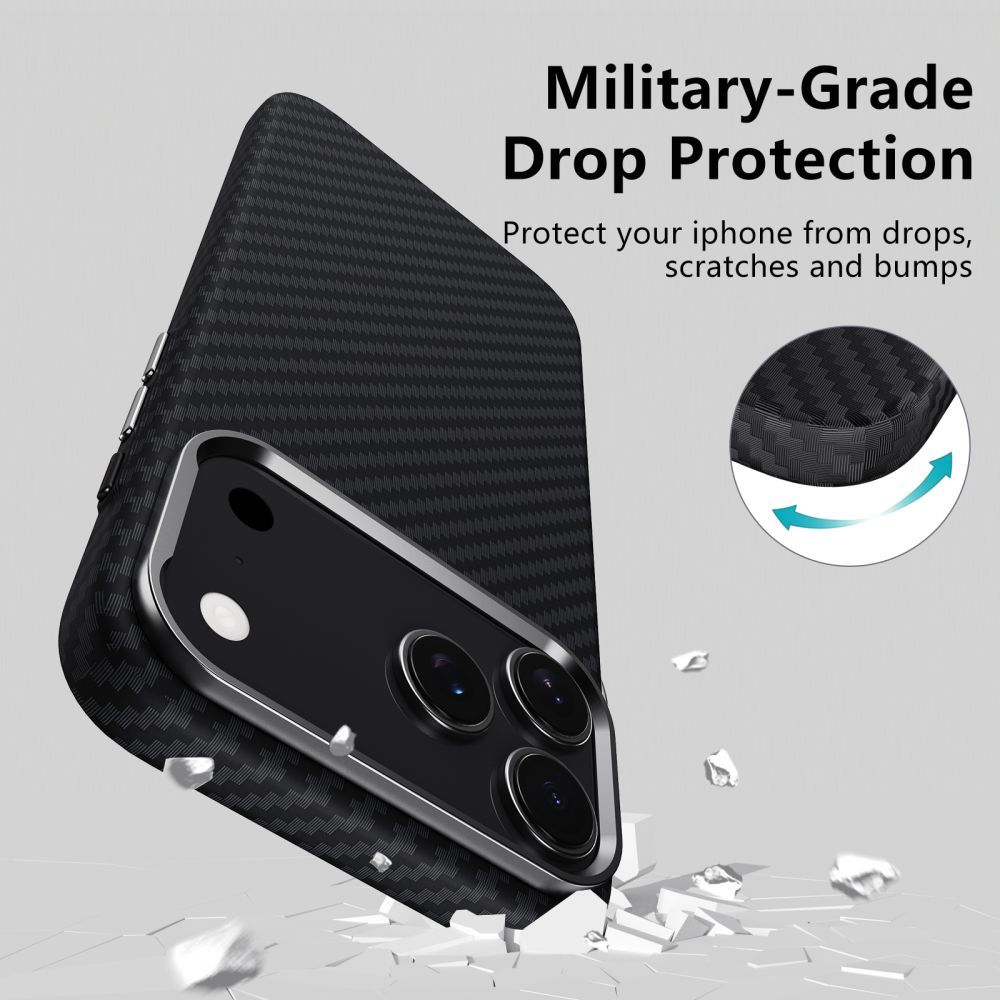 Futrola MagSafe za Apple iPhone 17 Pro Max, Tech-Protect, Ion Carbon, Crna