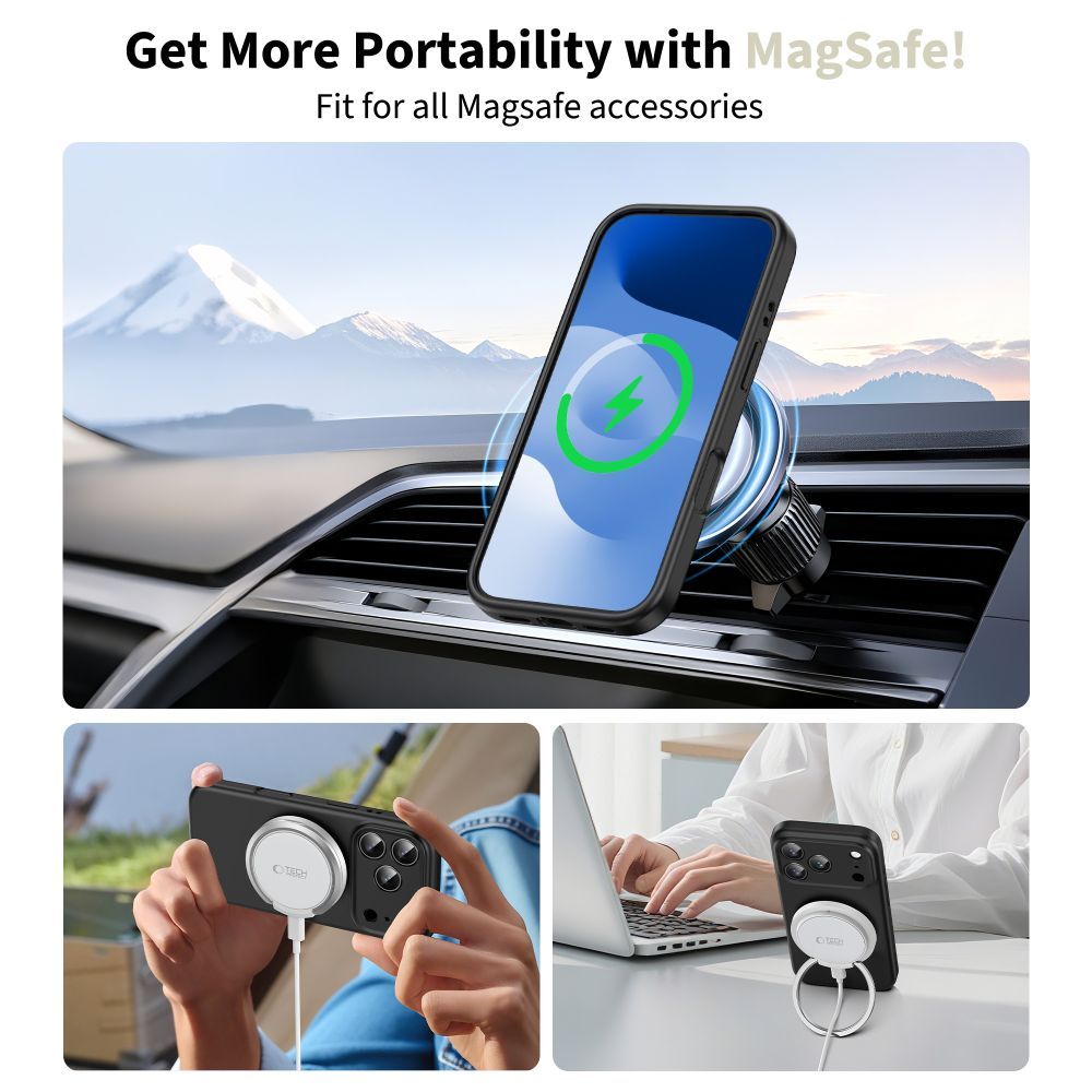 Futrola MagSafe za Apple iPhone 17 Pro Max, Tech-Protect, Silikon, Crna