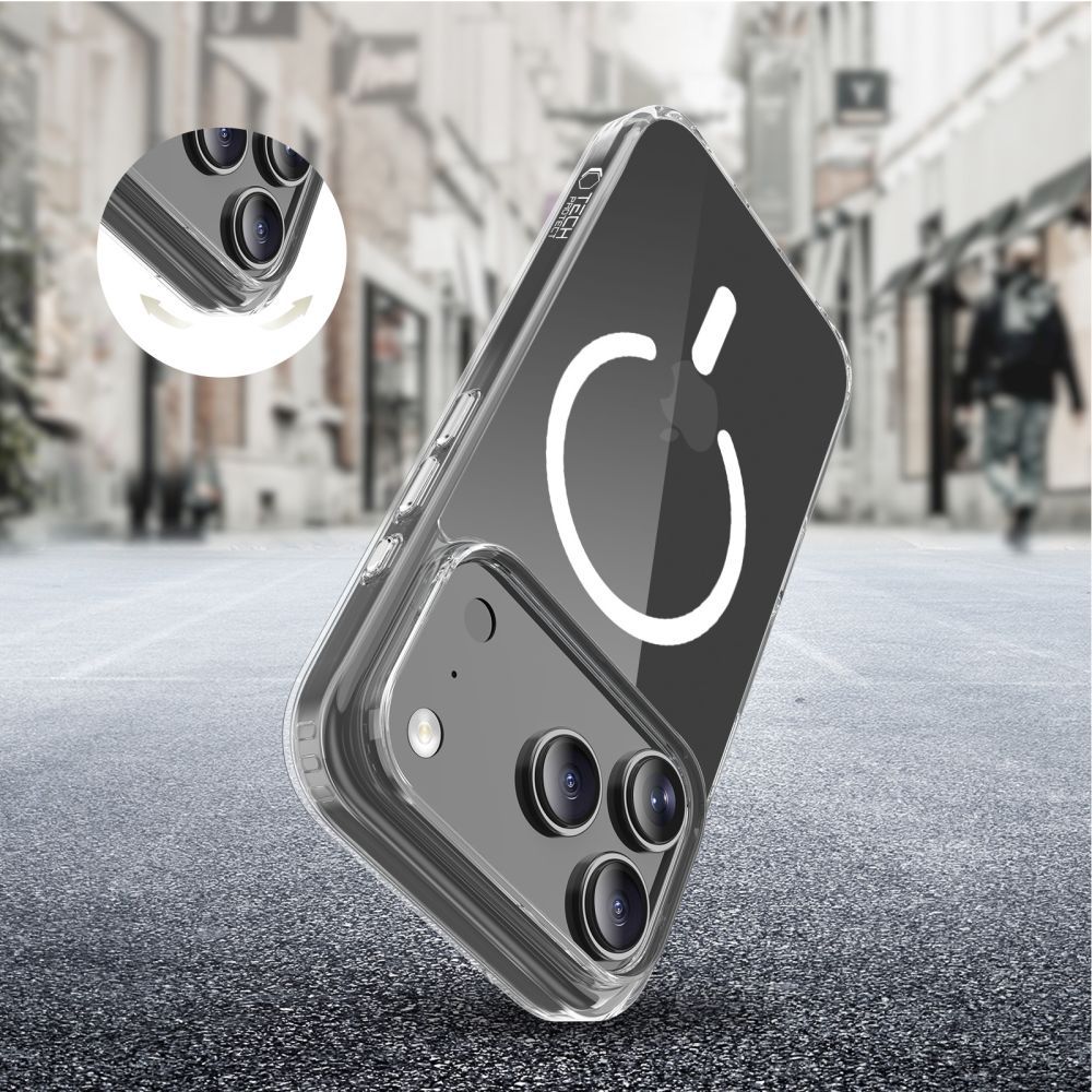 Futrola MagSafe za Apple iPhone 17 Pro Max, Tech-Protect, Flexair Hybrid CC, Transparentna