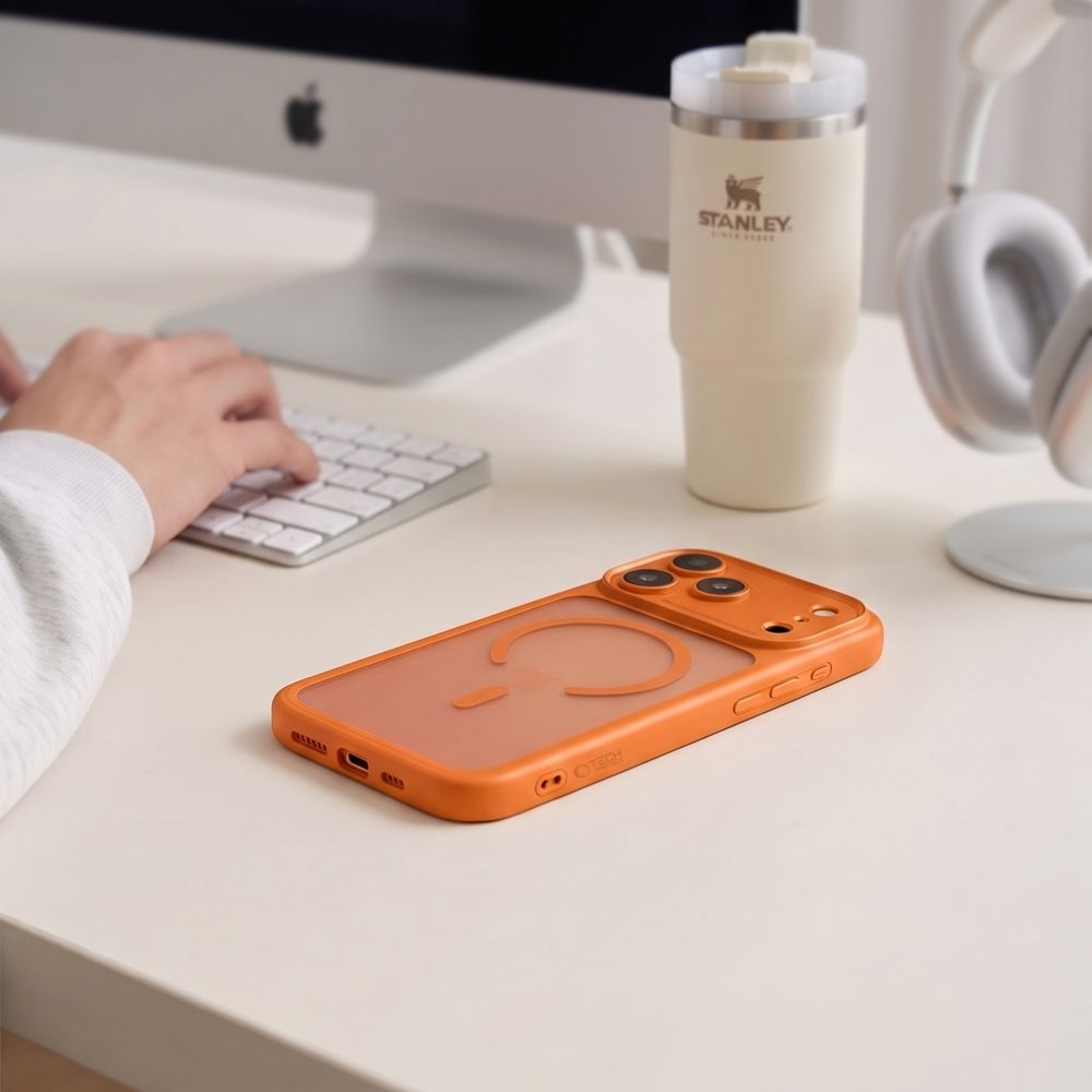 MagSafe futrola za Apple iPhone 18 Pro Max / 17 Pro Max, Tech-Protect, MagPeak CC, Mat narandžasta