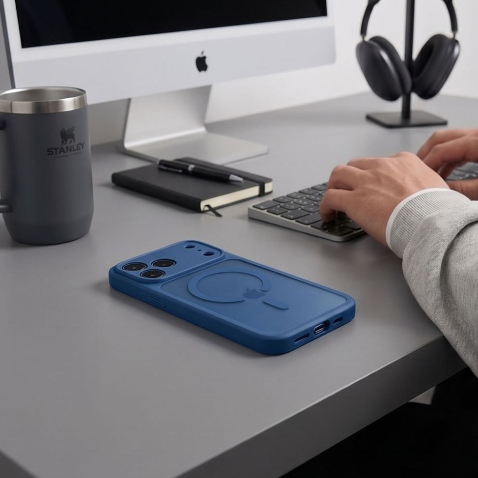 MagSafe futrola za Apple iPhone 18 Pro / 17 Pro, Tech-Protect, BasicMag, Mat Tamnoplava