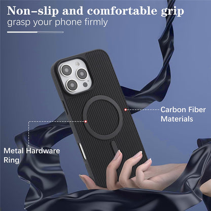 MagSafe futrola za Apple iPhone 16 Pro, OEM, Carbon Metal Ring, Crna