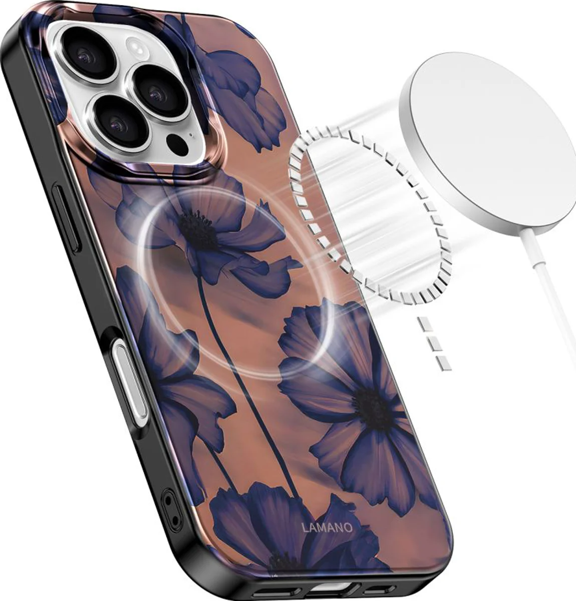 Futrola MagSafe za Apple iPhone 16 Pro, Tech-Protect, Lamano Velvet Night, Crna