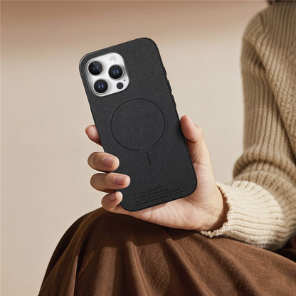 MagSafe futrola za Apple iPhone 16 Pro Max, OEM, Platno, Crna