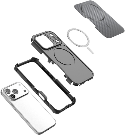 MagSafe futrola za Apple iPhone 18 Pro Max / 17 Pro Max, OEM, Karbonska i Zaštita Uglova, Crna