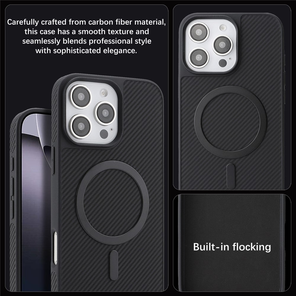 MagSafe futrola za Apple iPhone 16 Pro, OEM, Carbon Metal Ring, Crna