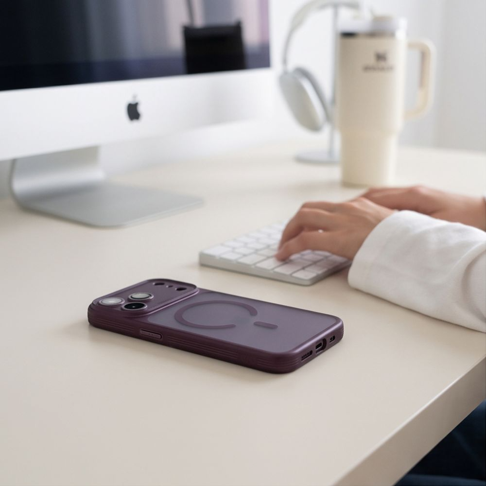 MagSafe futrola za Apple iPhone 18 Pro / 17 Pro, Tech-Protect, MagPeak CC, Mat bordo