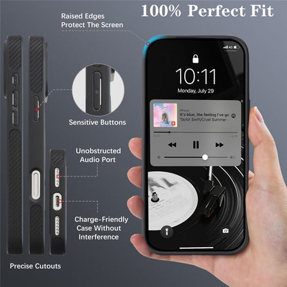 MagSafe futrola za Apple iPhone 16 Pro, OEM, Carbon Metal Ring, Crna