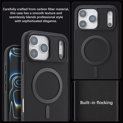 MagSafe futrola za Apple iPhone 17 Pro, OEM, Carbon Metal Ring, Crna
