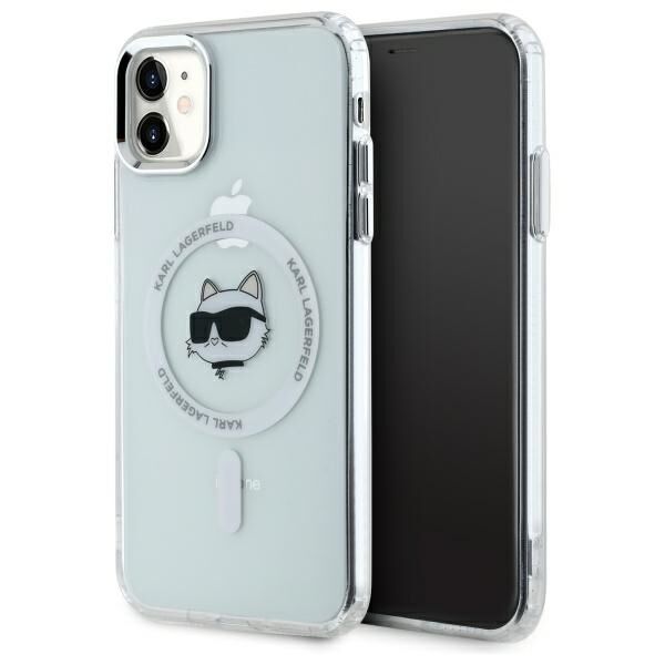 Futrola MagSafe za Apple iPhone 11, Karl Lagerfeld, IML Metal Choupette's Head, Bela