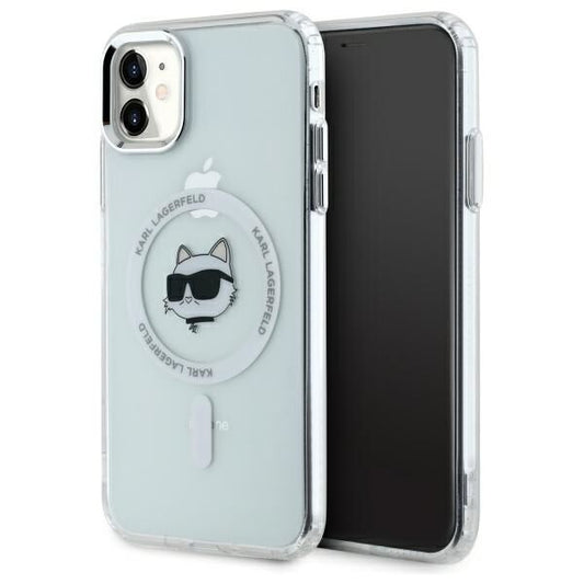Futrola MagSafe za Apple iPhone 11, Karl Lagerfeld, IML Metal Choupette's Head, Bela