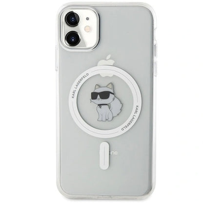 Futrola MagSafe za Apple iPhone 11, Karl Lagerfeld, IML Metal Choupette's Head, Bela