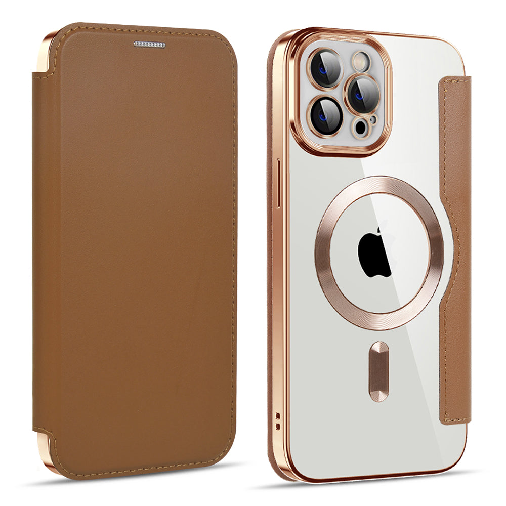 MagSafe futrola za Apple iPhone 11 Pro Max, Techsuit, SmartMag Book, Braon