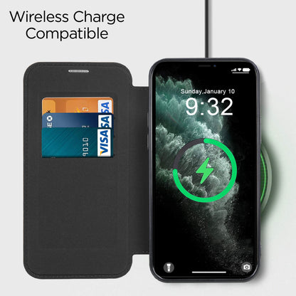 MagSafe futrola za Apple iPhone 11 Pro Max, Techsuit, SmartMag Book, Crna