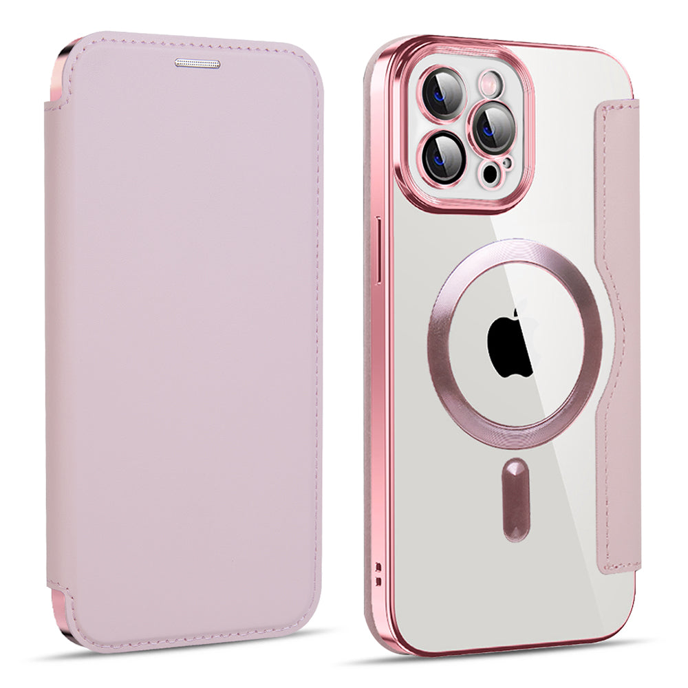 MagSafe futrola za Apple iPhone 11 Pro Max, Techsuit, SmartMag Book, Roze