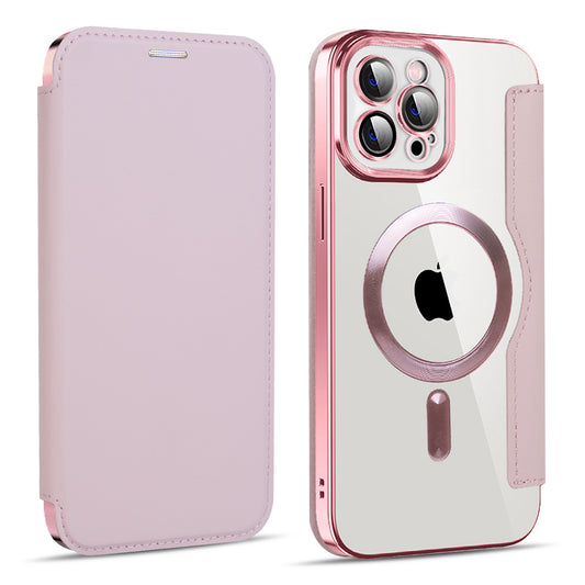 MagSafe futrola za Apple iPhone 11 Pro Max, Techsuit, SmartMag Book, Roze