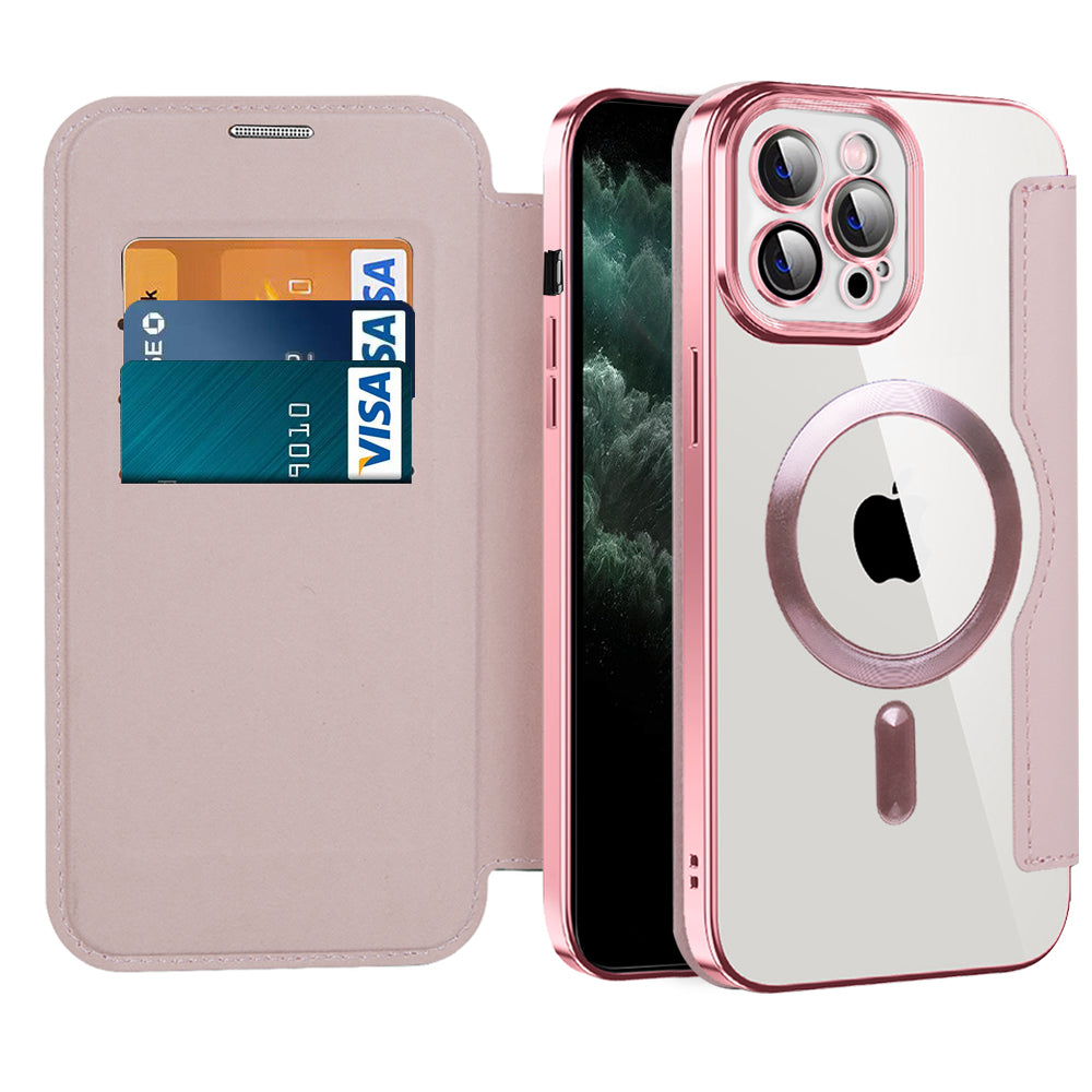 MagSafe futrola za Apple iPhone 11 Pro Max, Techsuit, SmartMag Book, Roze