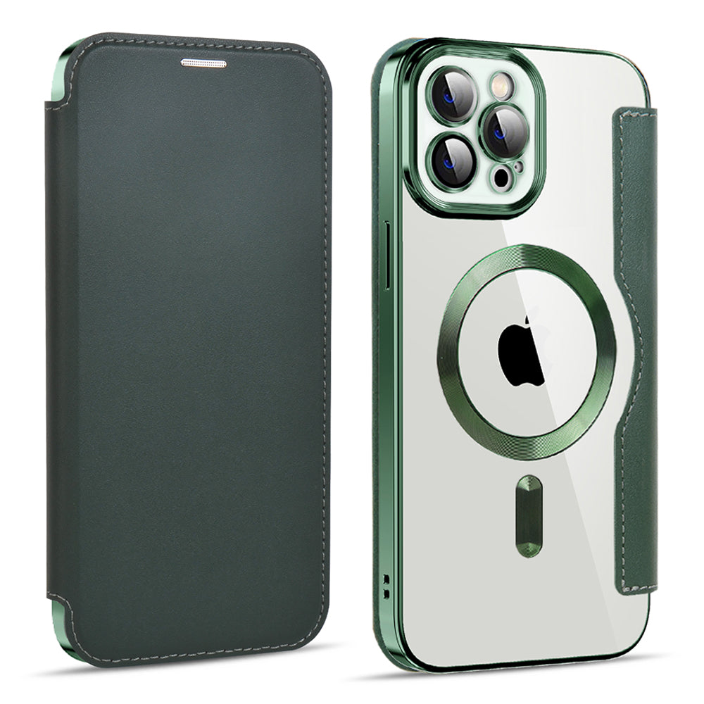 MagSafe futrola za Apple iPhone 11 Pro Max, Techsuit, SmartMag Book, Zelena