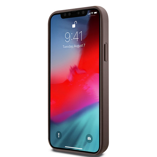 Futrola MagSafe za Apple iPhone 12 / 12 Pro, Guess, 4G Ring Classic Logo, Braon