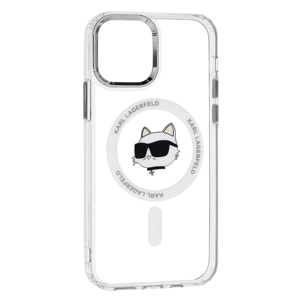 Futrola MagSafe za Apple iPhone 12 / 12 Pro, Karl Lagerfeld, IML Metal Choupette's Head, Bela