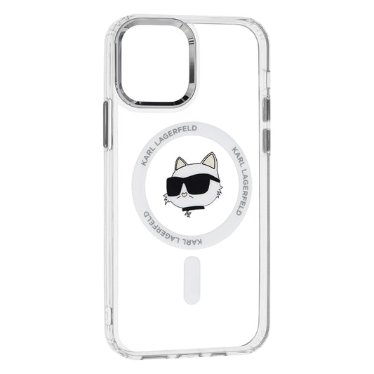 Futrola MagSafe za Apple iPhone 12 / 12 Pro, Karl Lagerfeld, IML Metal Choupette's Head, Bela