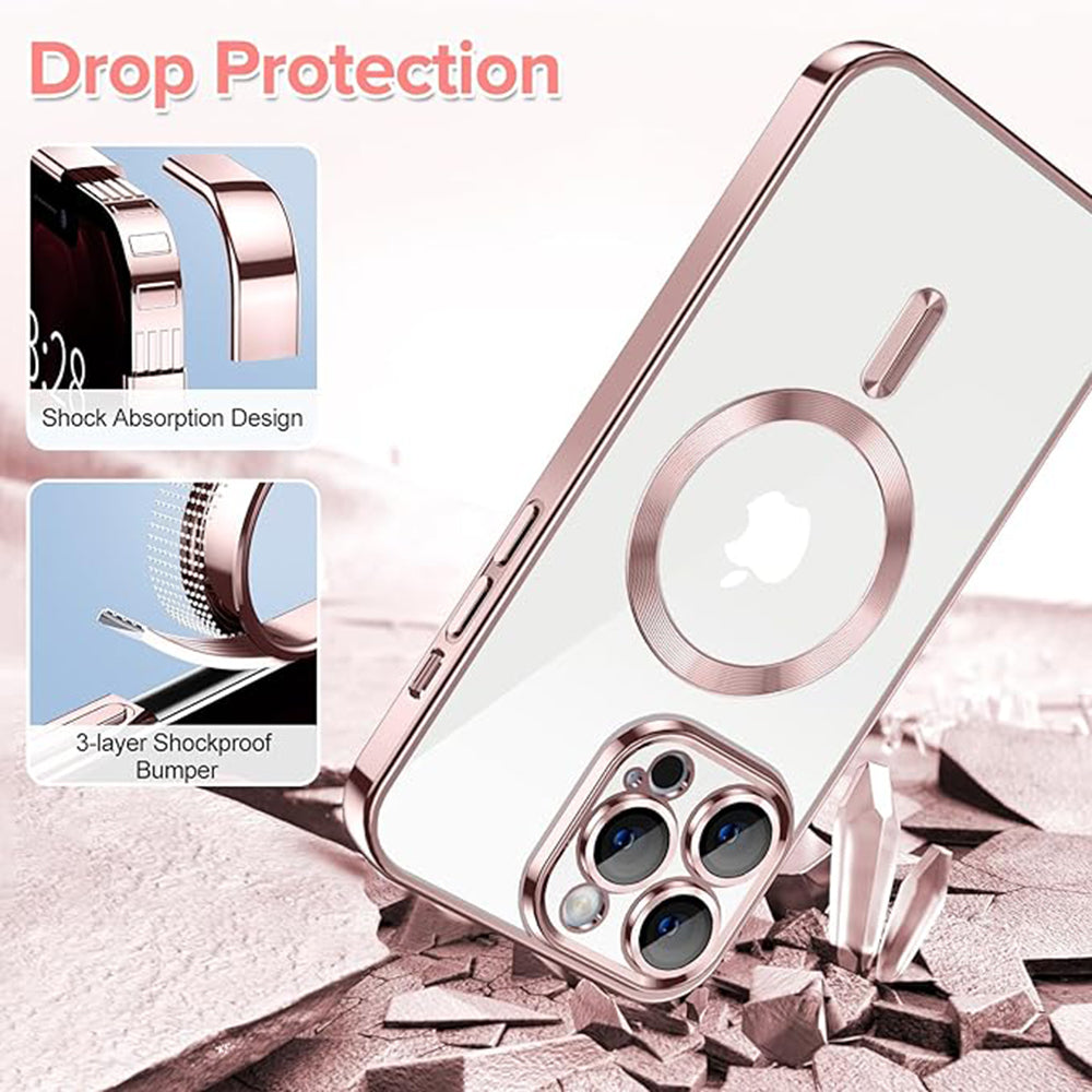 MagSafe futrola za Apple iPhone 12 Pro Max, Techsuit, Luxury Crystal, Roze