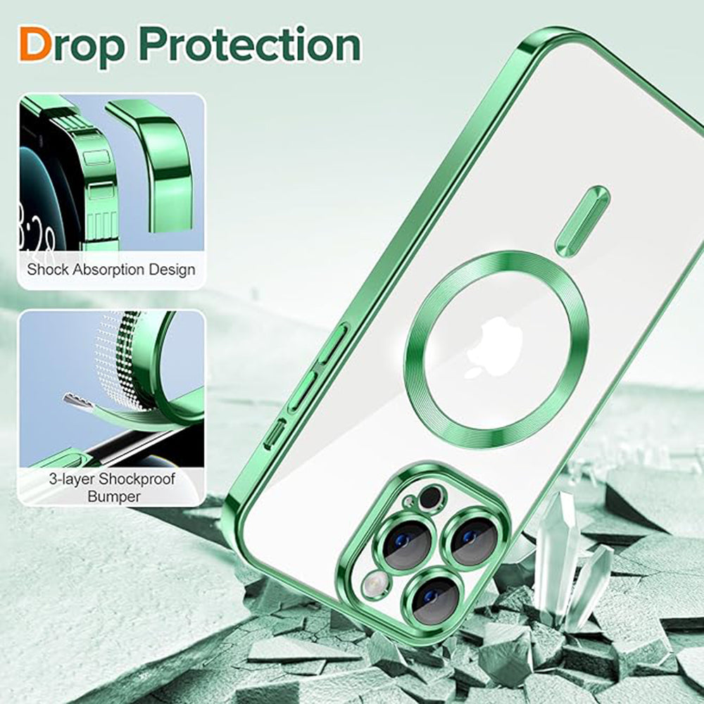 MagSafe futrola za Apple iPhone 12 Pro Max, Techsuit, Luxury Crystal, Svetlo Zelena