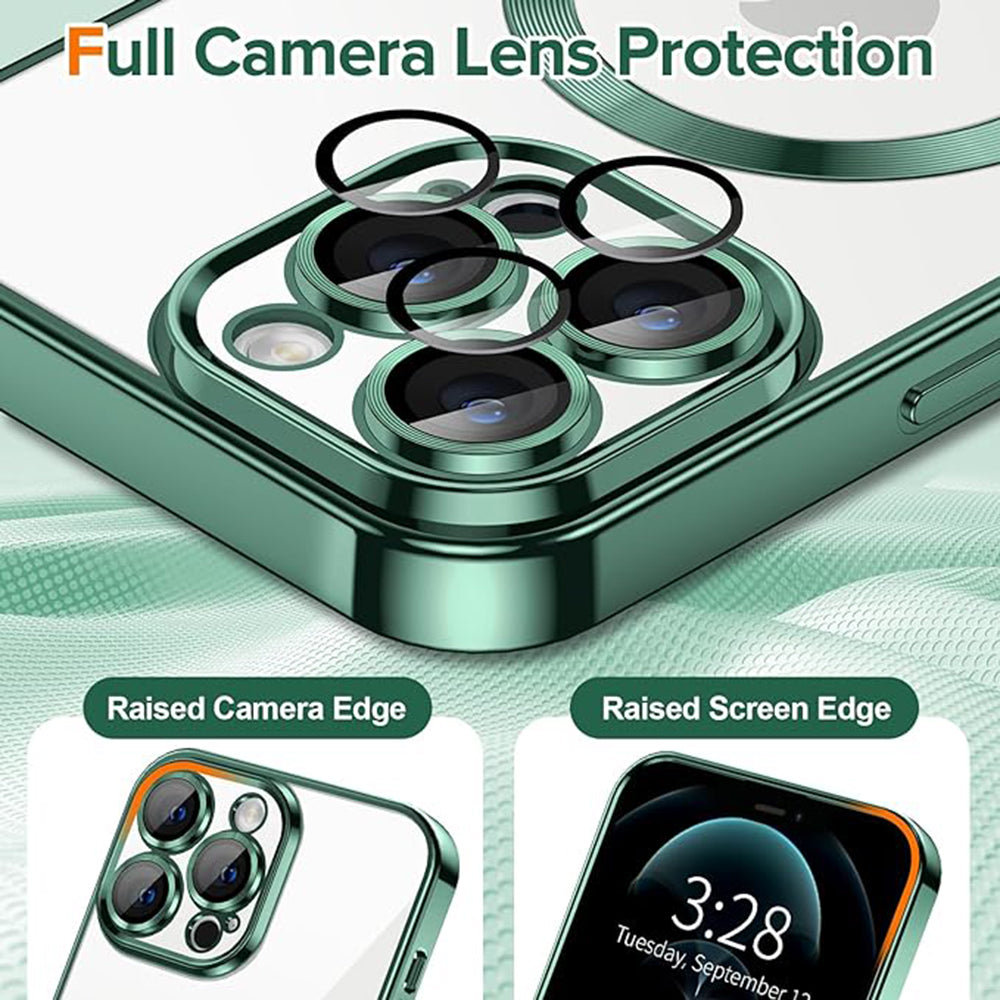 Futrola MagSafe za Apple iPhone 12 Pro Max, Techsuit, Luxury Crystal, Tamno Zelena