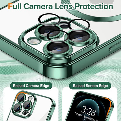 Futrola MagSafe za Apple iPhone 12 Pro Max, Techsuit, Luxury Crystal, Tamno Zelena