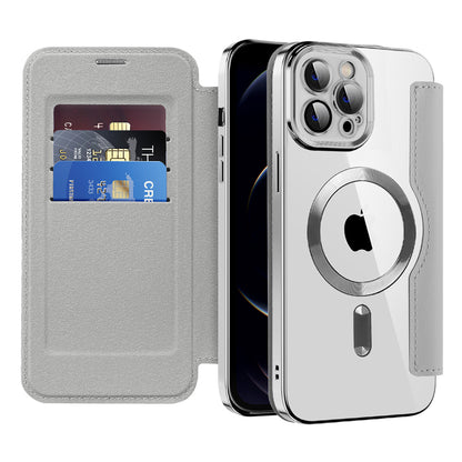 MagSafe futrola za Apple iPhone 12 Pro Max, Techsuit, SmartMag Book, Siva