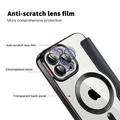 MagSafe futrola za Apple iPhone 12 Pro Max, Techsuit, SmartMag Book, Crna