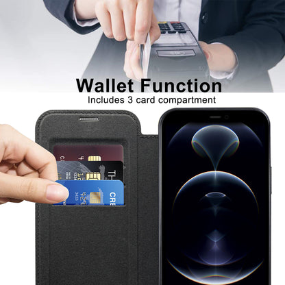 MagSafe futrola za Apple iPhone 12 Pro Max, Techsuit, SmartMag Book, Crna