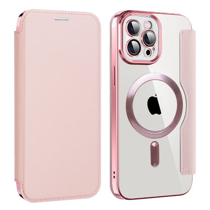 MagSafe futrola za Apple iPhone 12 Pro Max, Techsuit, SmartMag Book, Roze