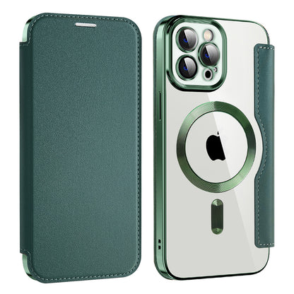MagSafe futrola za Apple iPhone 12 Pro Max, Techsuit, SmartMag Book, Zelena
