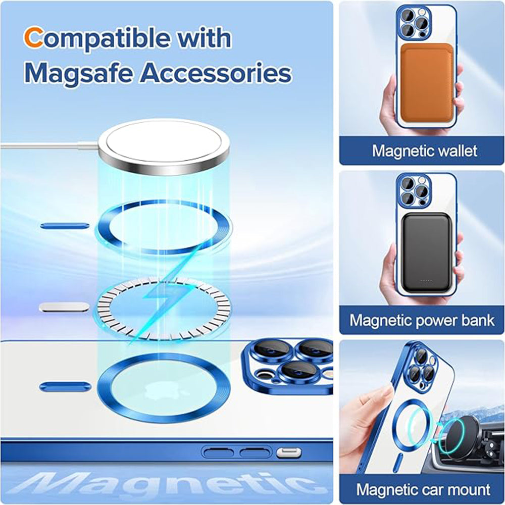 MagSafe futrola za Apple iPhone 12 Pro, Techsuit, Luxury Crystal, Tamno Plava