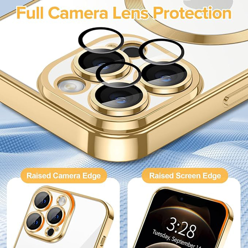 MagSafe futrola za Apple iPhone 12 Pro, Techsuit, Luxury Crystal, Zlatna