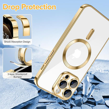 MagSafe futrola za Apple iPhone 12 Pro, Techsuit, Luxury Crystal, Zlatna