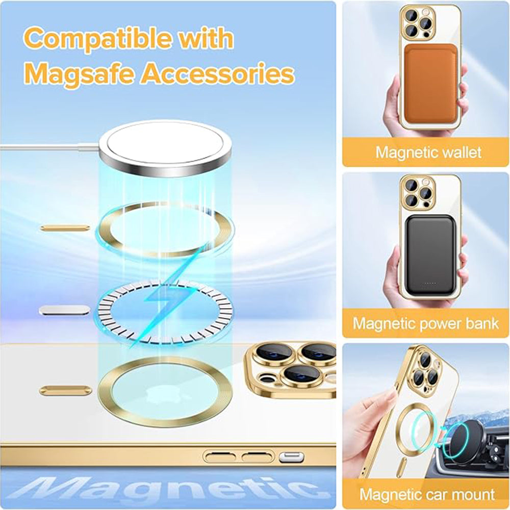 MagSafe futrola za Apple iPhone 12 Pro, Techsuit, Luxury Crystal, Zlatna