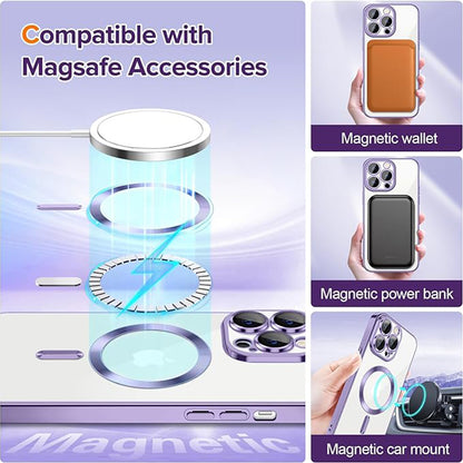 MagSafe futrola za Apple iPhone 12 Pro, Techsuit, Luxury Crystal, Svetlo Ljubičasta