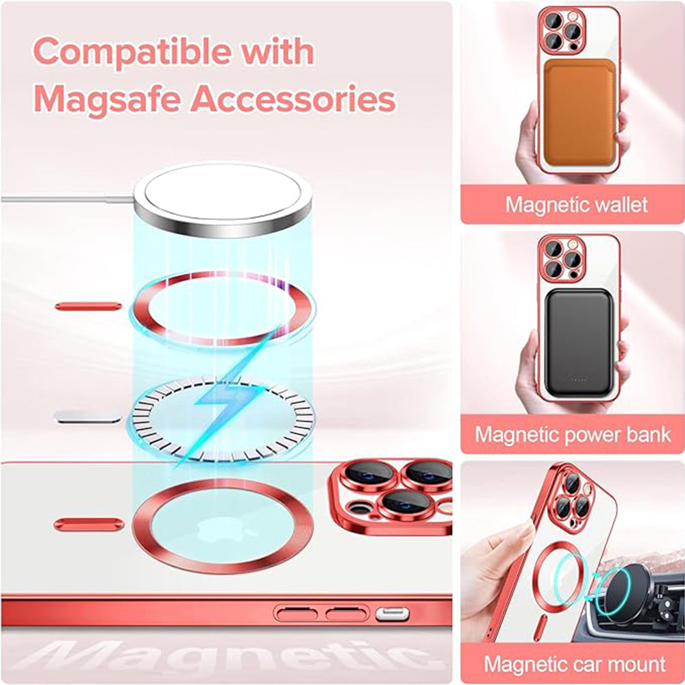 MagSafe futrola za Apple iPhone 12 Pro, Techsuit, Luxury Crystal, Crvena