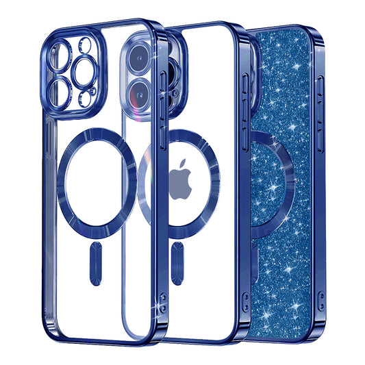 MagSafe futrola za Apple iPhone 12 Pro, Techsuit, Luxury Glitter, Tamno Plava