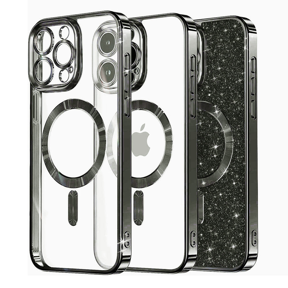 MagSafe futrola za Apple iPhone 12 Pro, Techsuit, Luxury Glitter, Crna