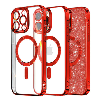 MagSafe futrola za Apple iPhone 12 Pro, Techsuit, Luxury Glitter, Crvena